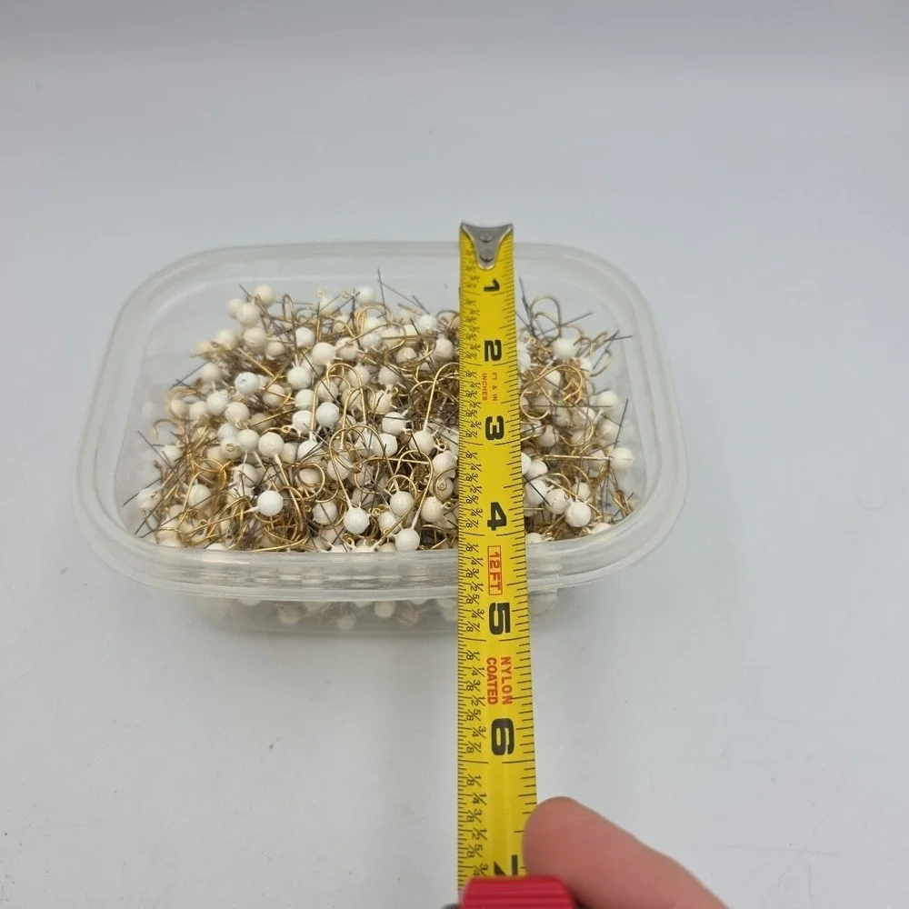 3 lbs Of Jig Heads White #4? Gold Weedless Hooks
